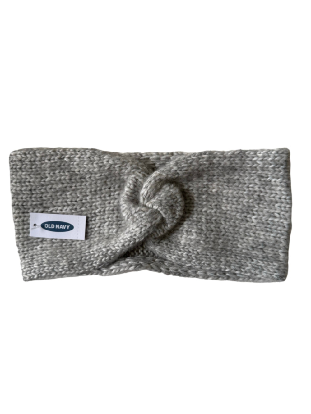 NWT Old Navy knit Ear Warmer Headband Gray with central knot